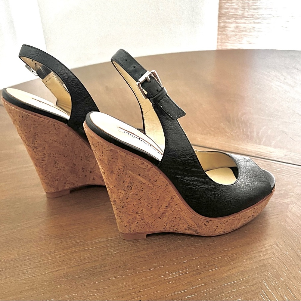 Charles By Charles David Black and Tan Wedge Shoes